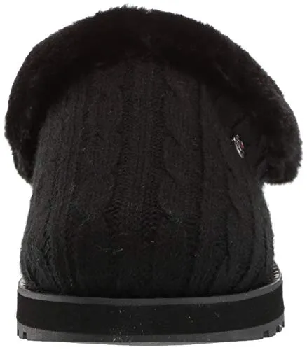 Skechers Women's Ice Angel Slipper, Black/Black, 5.5