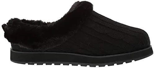 Skechers Women's Ice Angel Slipper, Black/Black, 5.5