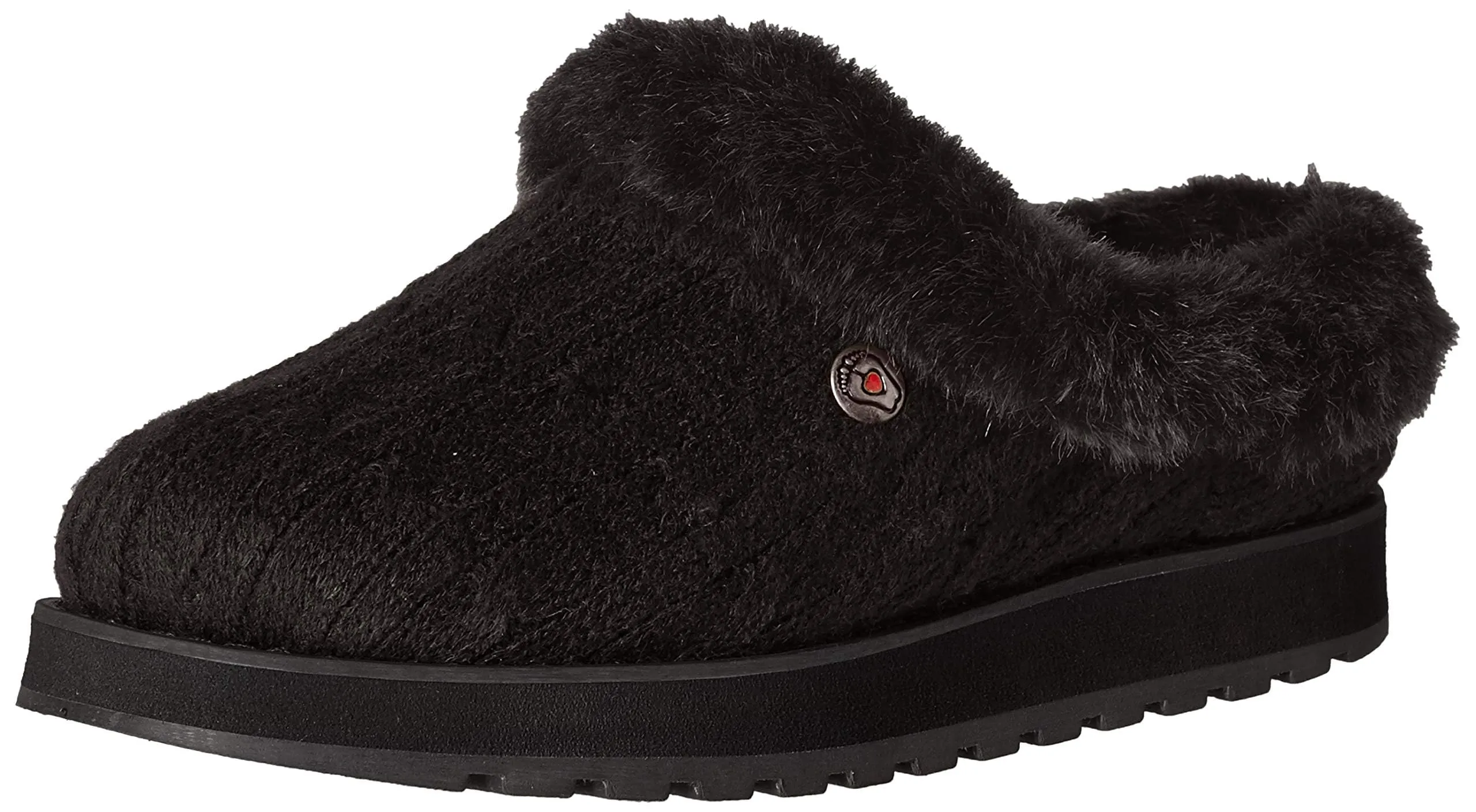 Skechers Women's Ice Angel Slipper, Black/Black, 5.5
