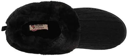 Skechers Women's Ice Angel Slipper, Black/Black, 5.5