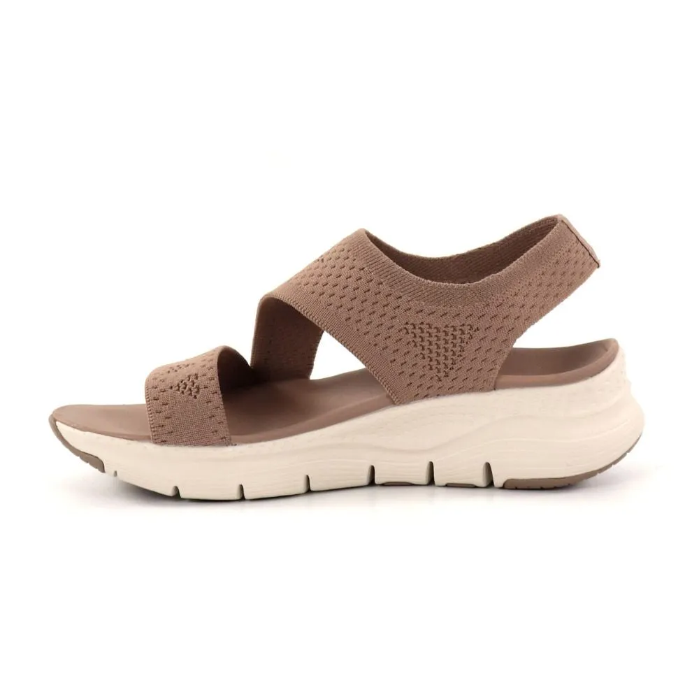 Skechers Women'sArch Fit Sandals Black Brightest Day