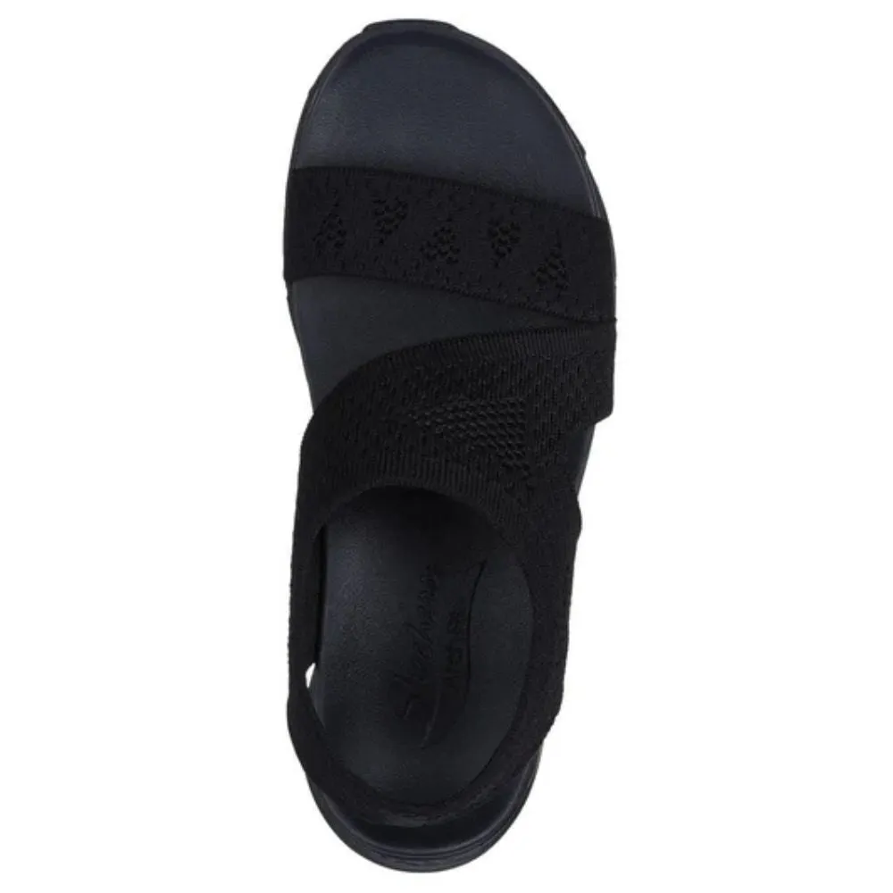 Skechers Women'sArch Fit Sandals Black Brightest Day