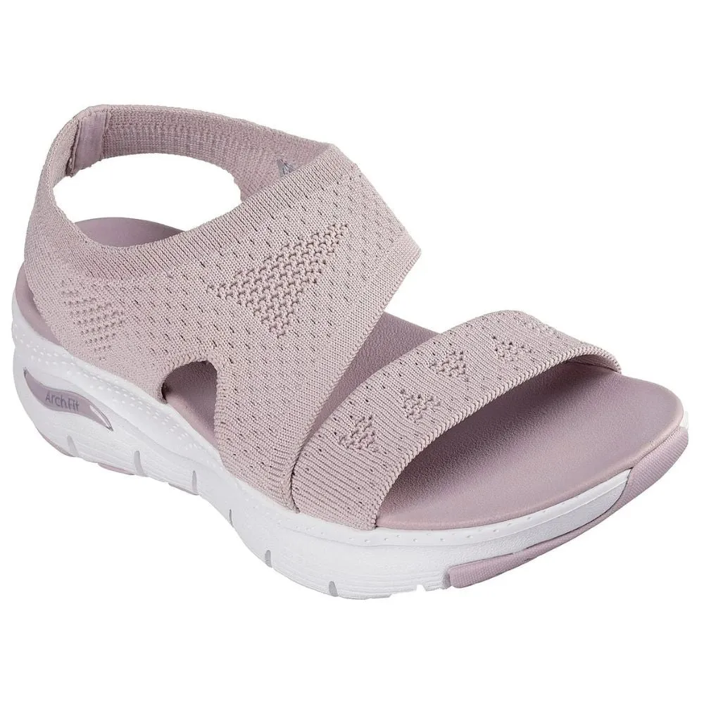 Skechers Women'sArch Fit Sandals Black Brightest Day