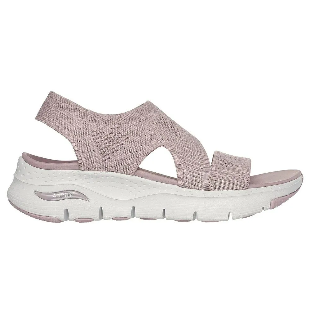 Skechers Women'sArch Fit Sandals Black Brightest Day