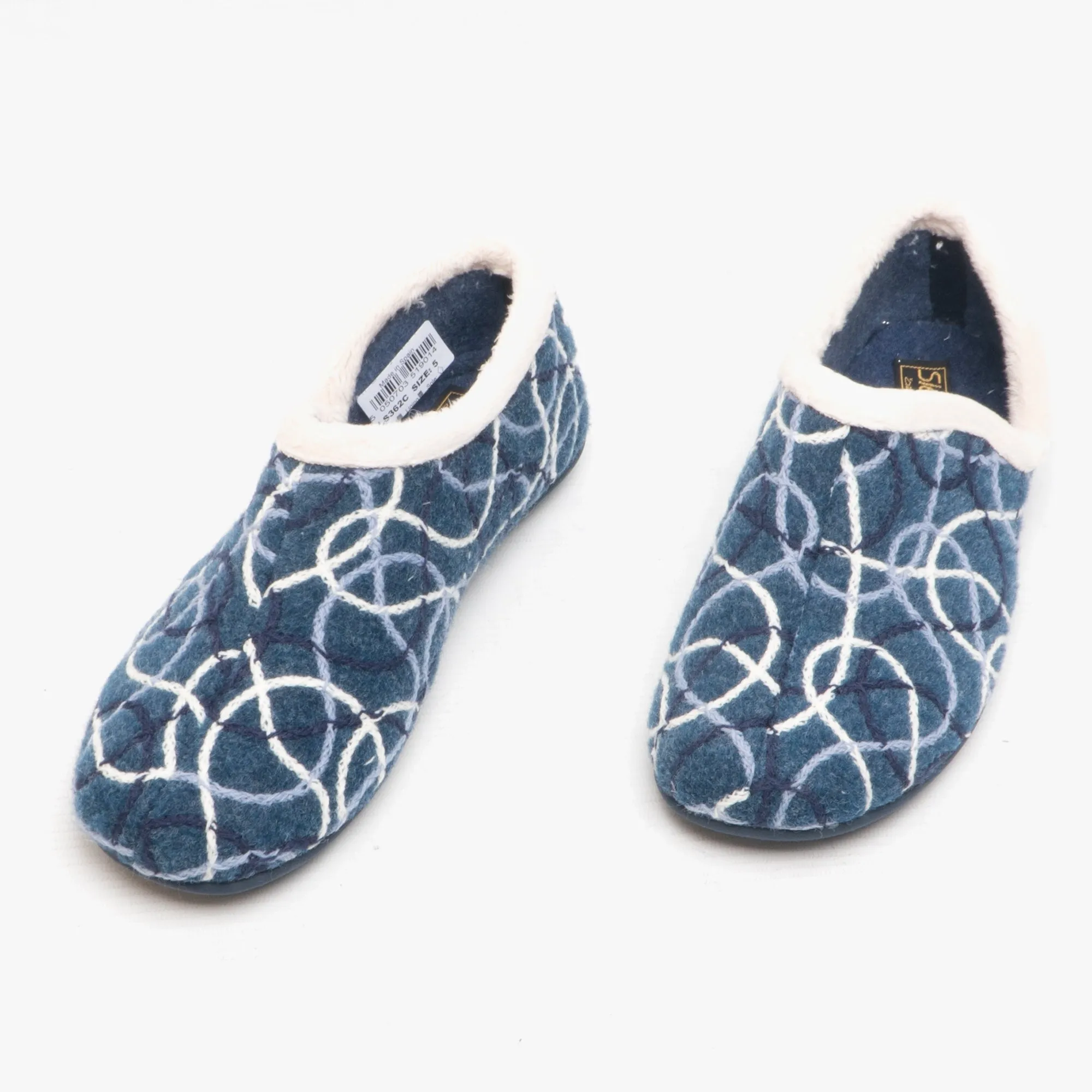 Sleepers KAREN Womens V Sided Full Slipper Blue