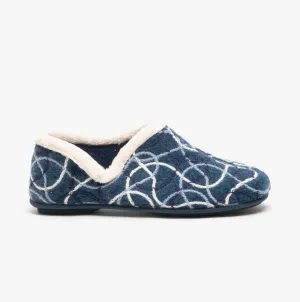Sleepers KAREN Womens V Sided Full Slipper Blue