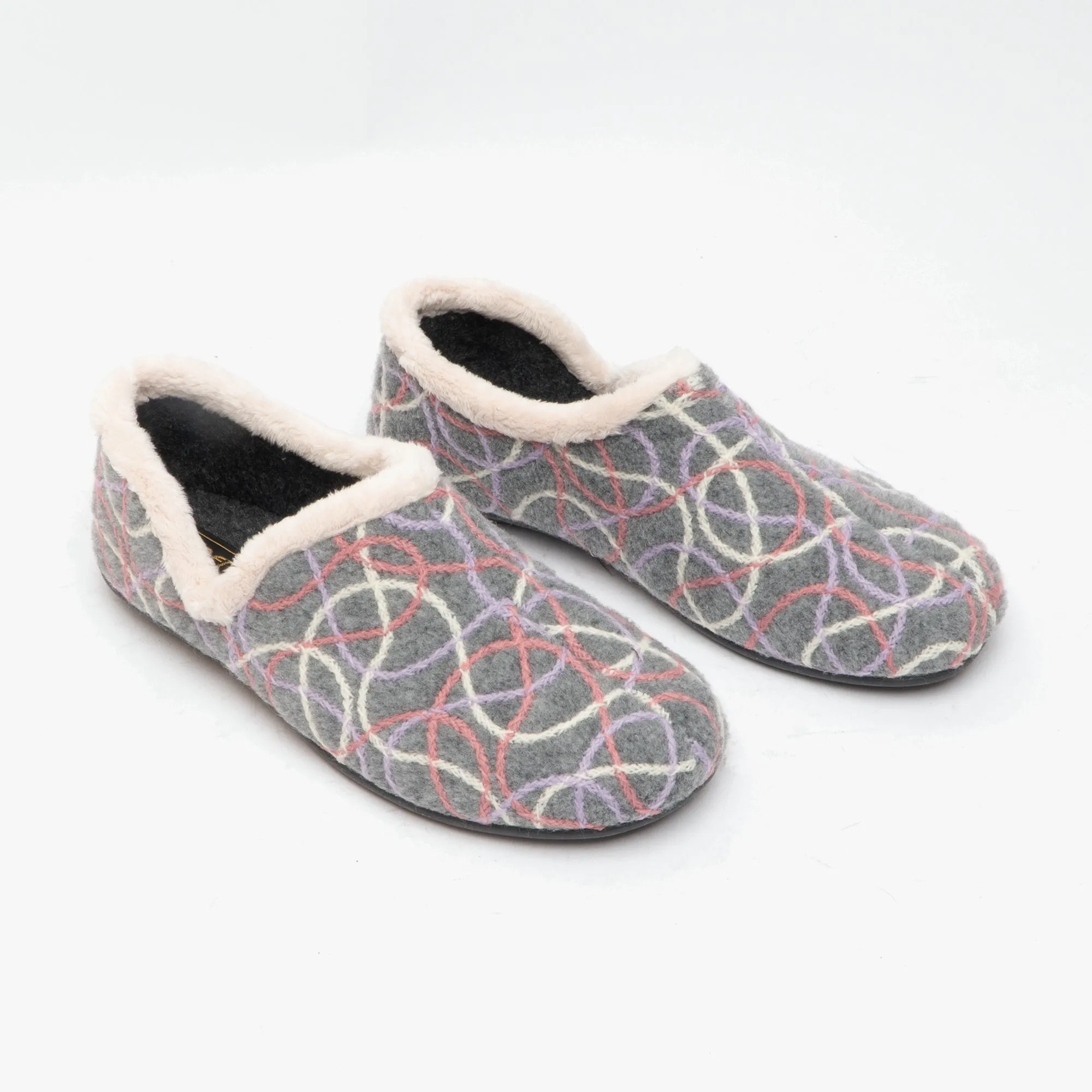 Sleepers KAREN Womens V Sided Full Slipper Grey