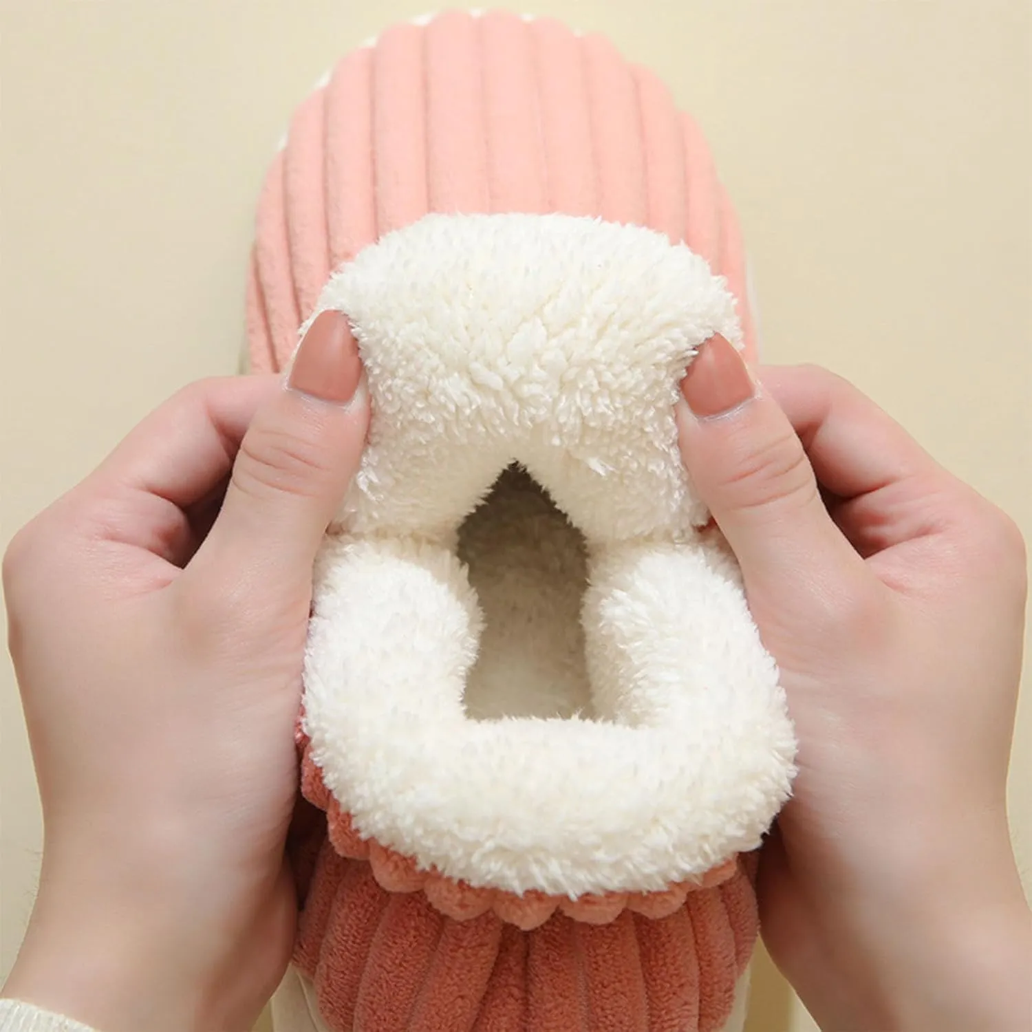 Slipper Booties Women Men, Pillow Warm Fuzzy House Cloud Slippers, Anti-Skid Cozy Plush Indoor Outdoor Thick Sole