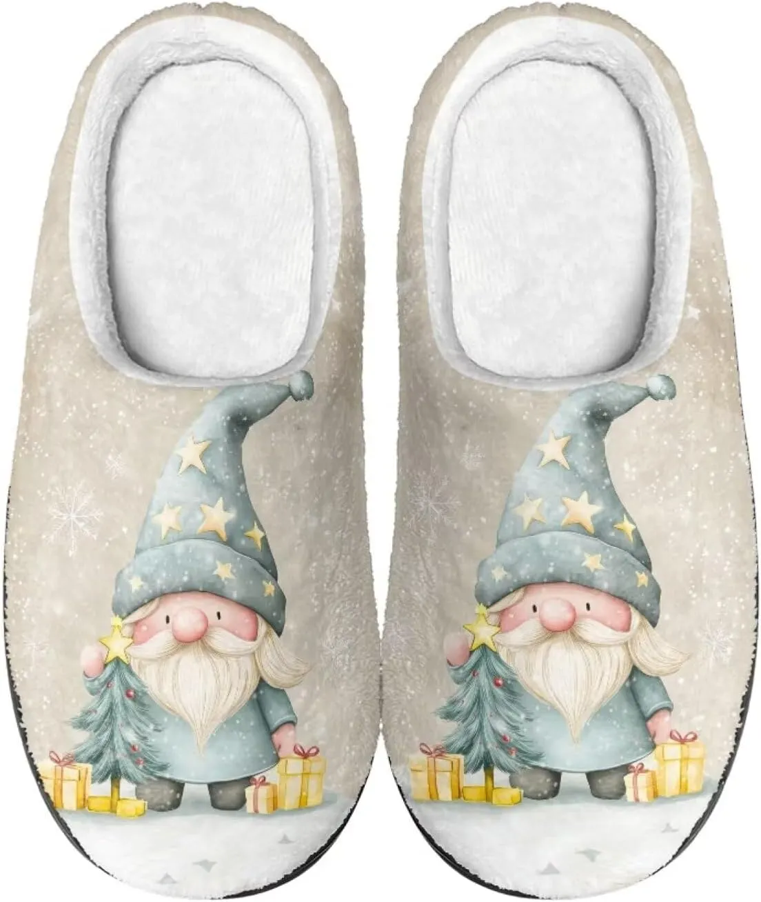 Slippers for Women Indoors and Outdoors, Mens Comfy Flannel Warm Slippers Flat Clogs Winter House Slippers