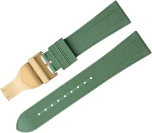 Soft Fluororubber Watch Band For TUDOR Strap M79360.M79363 Stainless Fold Buckle Black Bay 1958 GMT 41mm Pelagos 22mm Flat End
