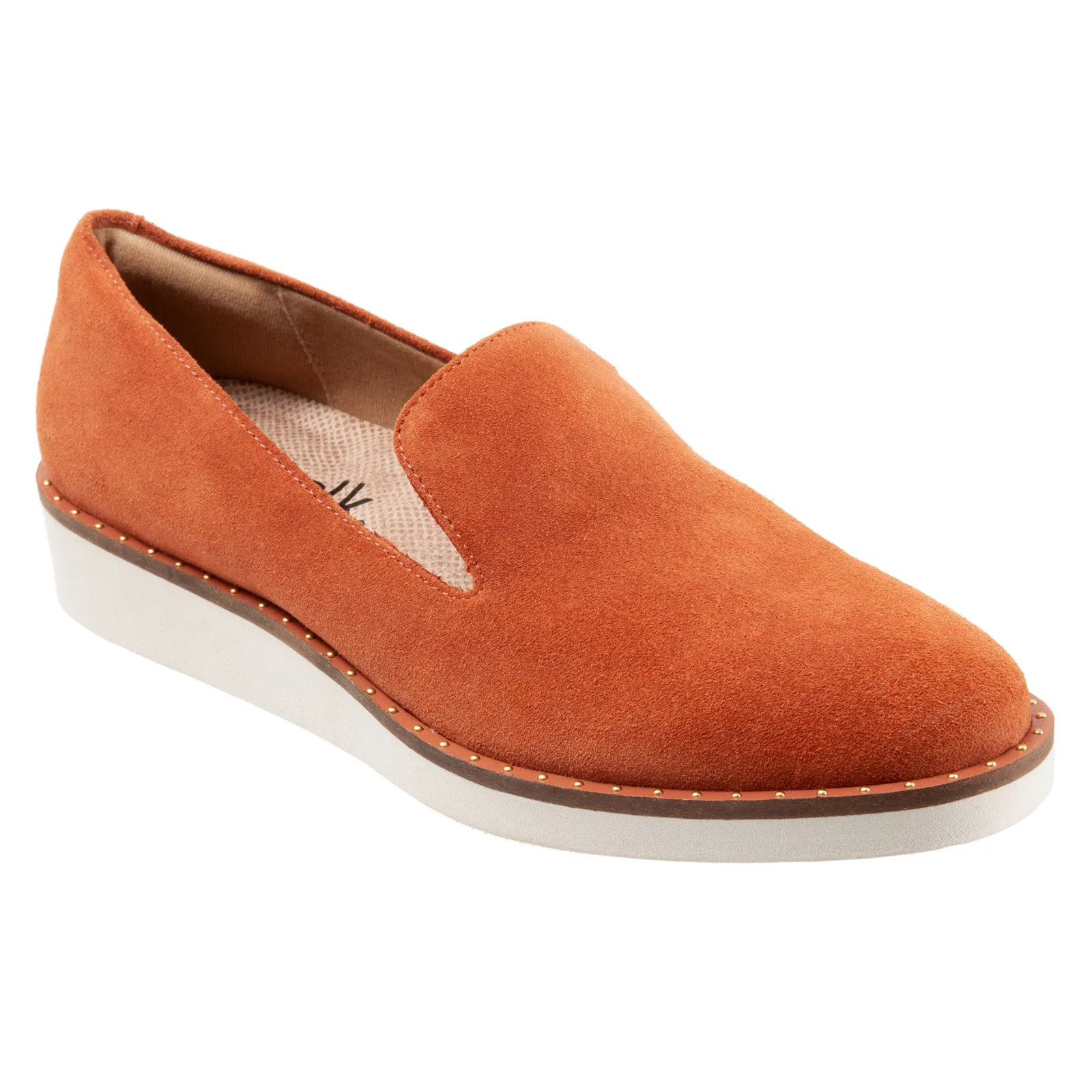 Softwalk Westport S2011-840 Womens Orange Wide Leather Loafer Flats Shoes