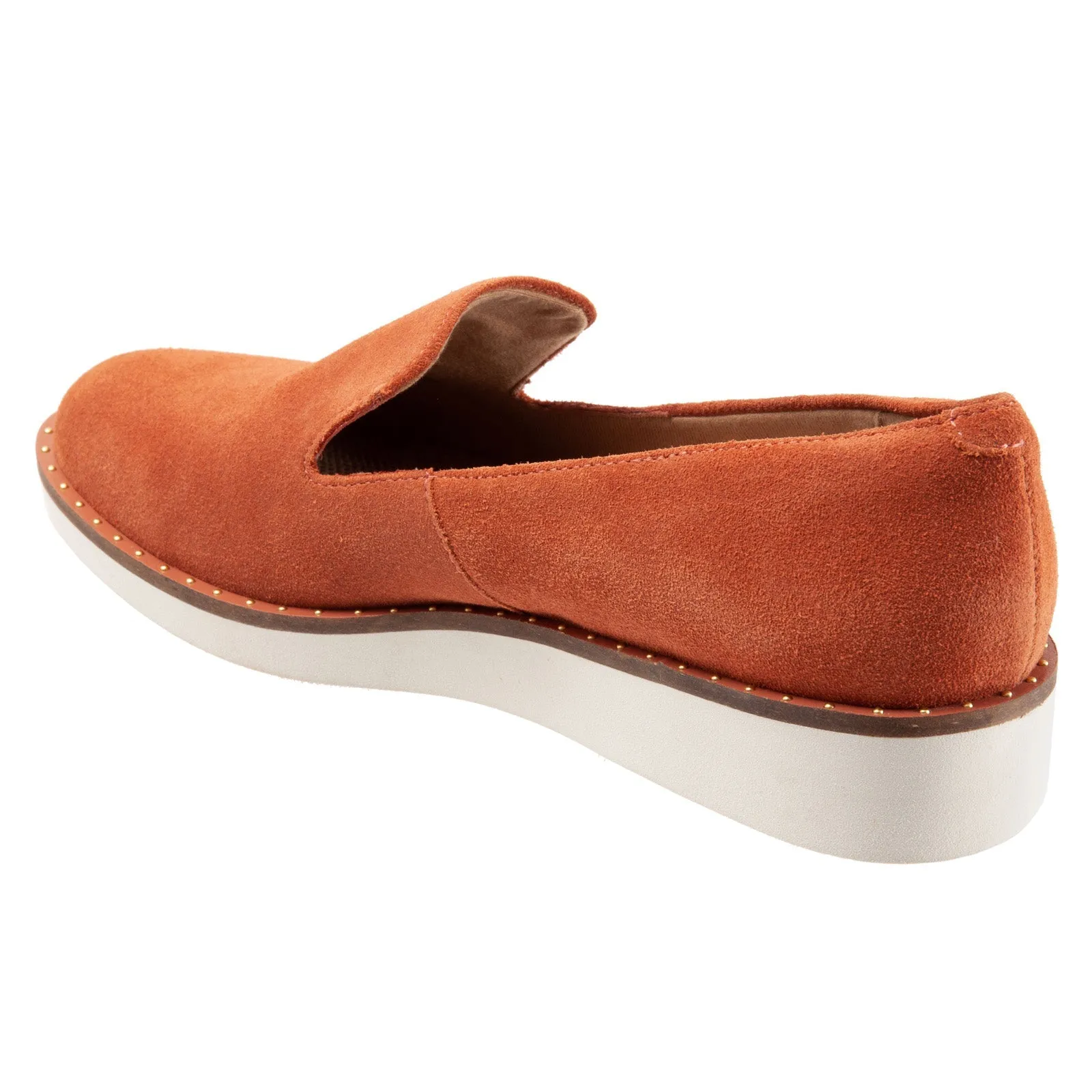Softwalk Westport S2011-840 Womens Orange Wide Leather Loafer Flats Shoes