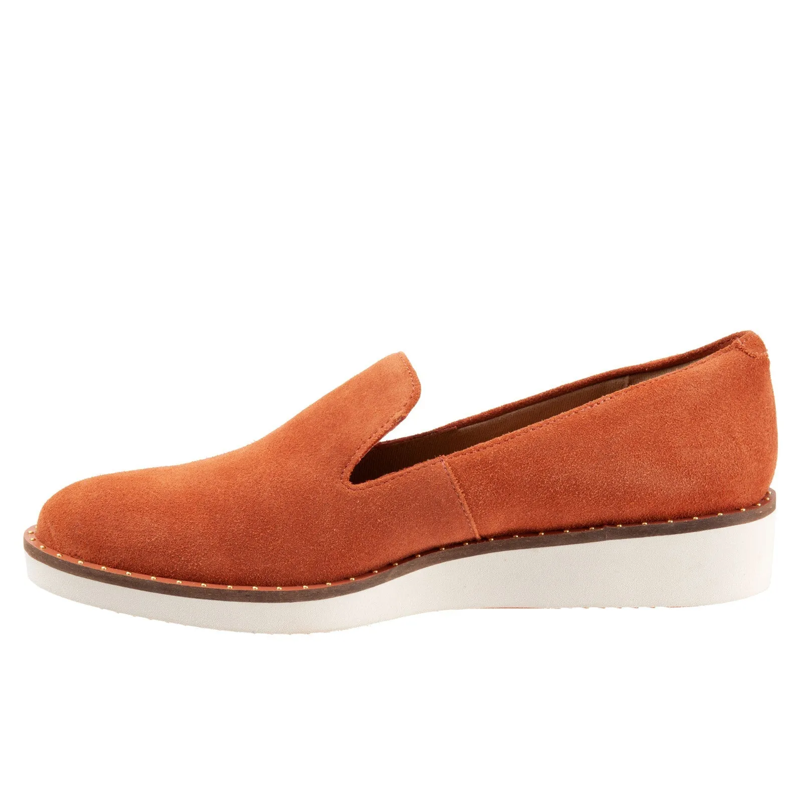 Softwalk Westport S2011-840 Womens Orange Wide Leather Loafer Flats Shoes
