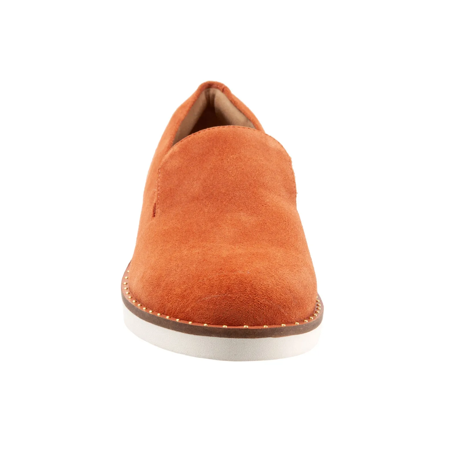Softwalk Westport S2011-840 Womens Orange Wide Leather Loafer Flats Shoes