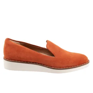 Softwalk Westport S2011-840 Womens Orange Wide Leather Loafer Flats Shoes