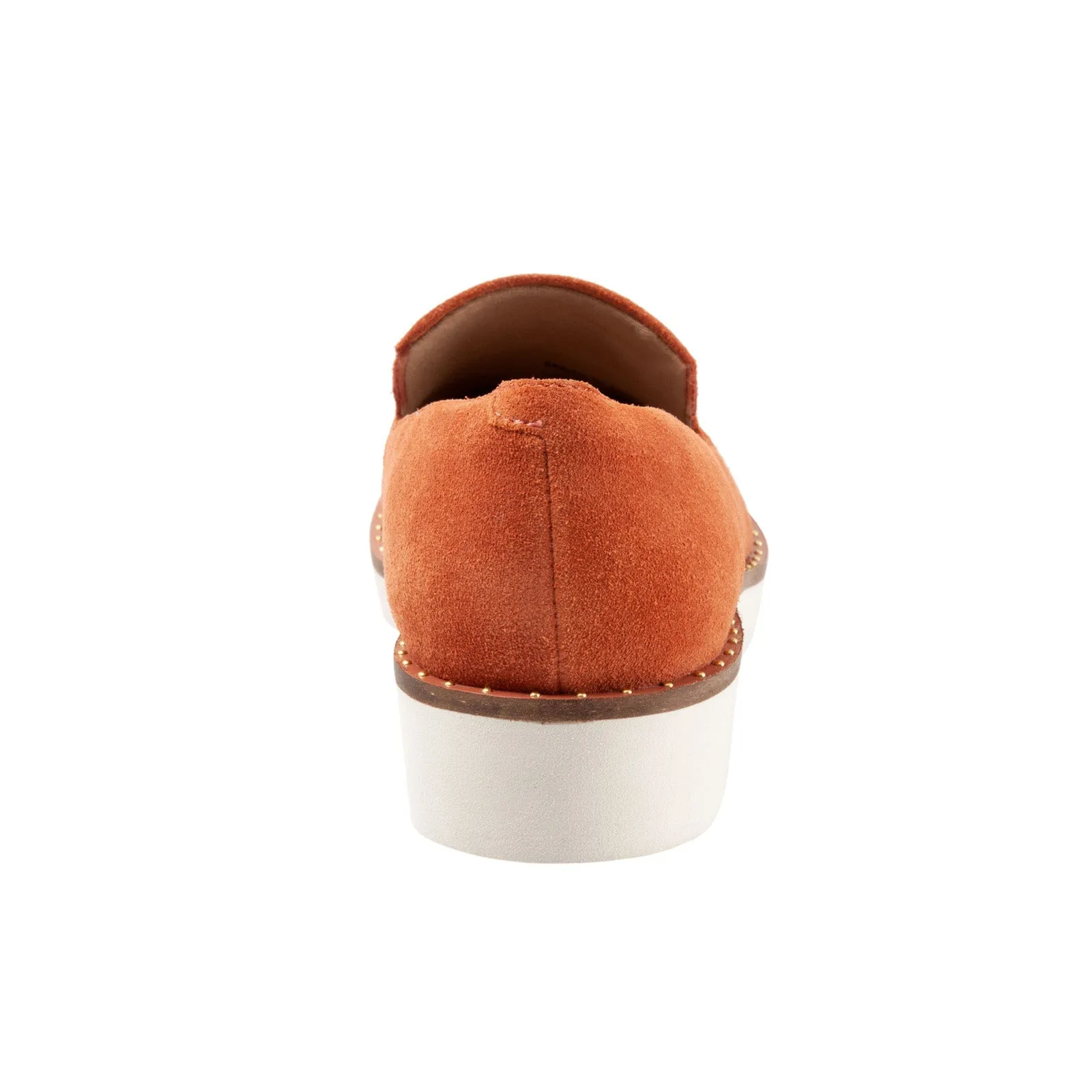 Softwalk Westport S2011-840 Womens Orange Wide Leather Loafer Flats Shoes