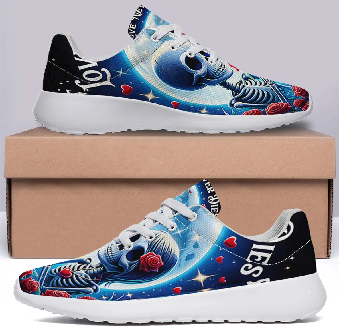Sonzj-II Happy Valentine's Day Shoes for Women Anti-Slip Lace Up Athletic Walking Running Sneakers