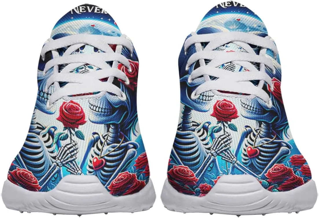 Sonzj-II Happy Valentine's Day Shoes for Women Anti-Slip Lace Up Athletic Walking Running Sneakers