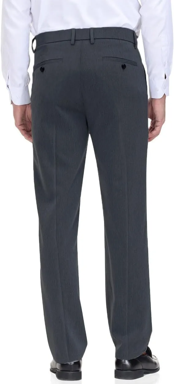 Soojun Men's Classic Fit Flex Waist Flat Front Dress Pant