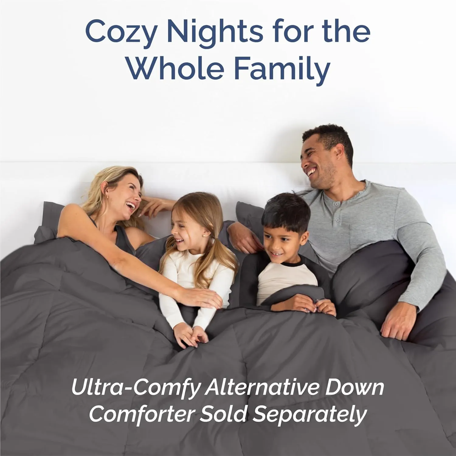 Split King 7 Piece Sheet Set - Comfy Breathable & Cooling - Soft Hotel Luxury Bedding Set with 8-16 Inch Deep Pockets - 1 Flat & 2 Fitted Sheet & 4 Pillowcases - Wrinkle Free & Easy Care - Dark Grey