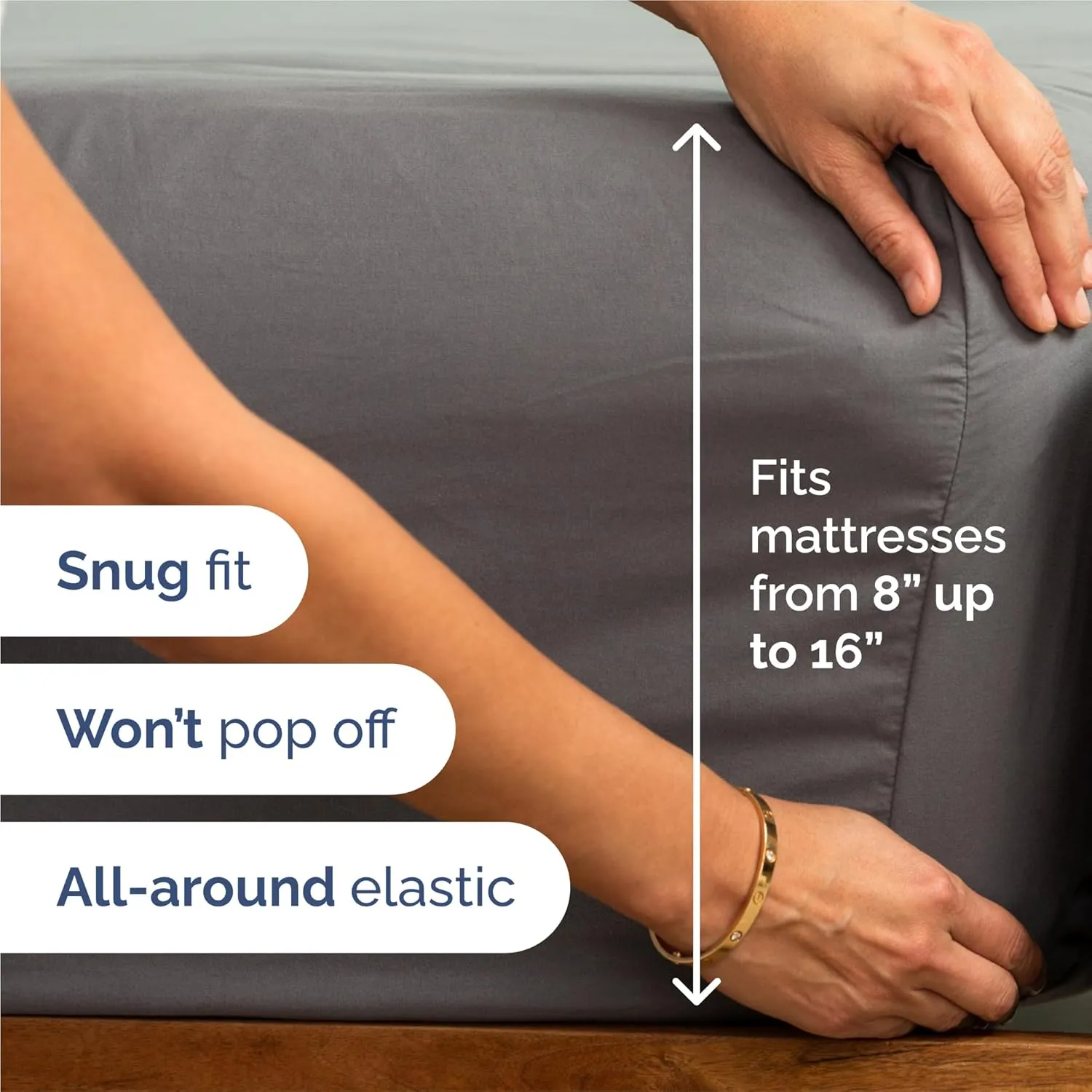 Split King 7 Piece Sheet Set - Comfy Breathable & Cooling - Soft Hotel Luxury Bedding Set with 8-16 Inch Deep Pockets - 1 Flat & 2 Fitted Sheet & 4 Pillowcases - Wrinkle Free & Easy Care - Dark Grey