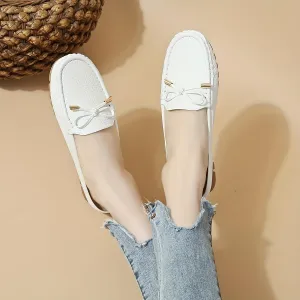 Spring And Summer Headless Half-Slippers, Cool Slippers, Ladies' Hand-sewn Bow, Lazy Slip-on Slippers,