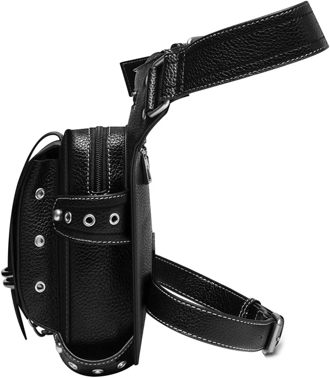 Steampunk Waist Bag Fanny Pack Thigh Holster Purse Gothic Leather Shoulder Crossbody Hiking Chain Messenger Bag