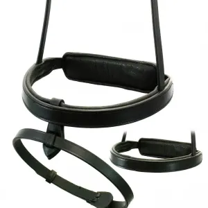 Straight Flat Plain Converter Eventer - Black Snaffle/Double Noseband