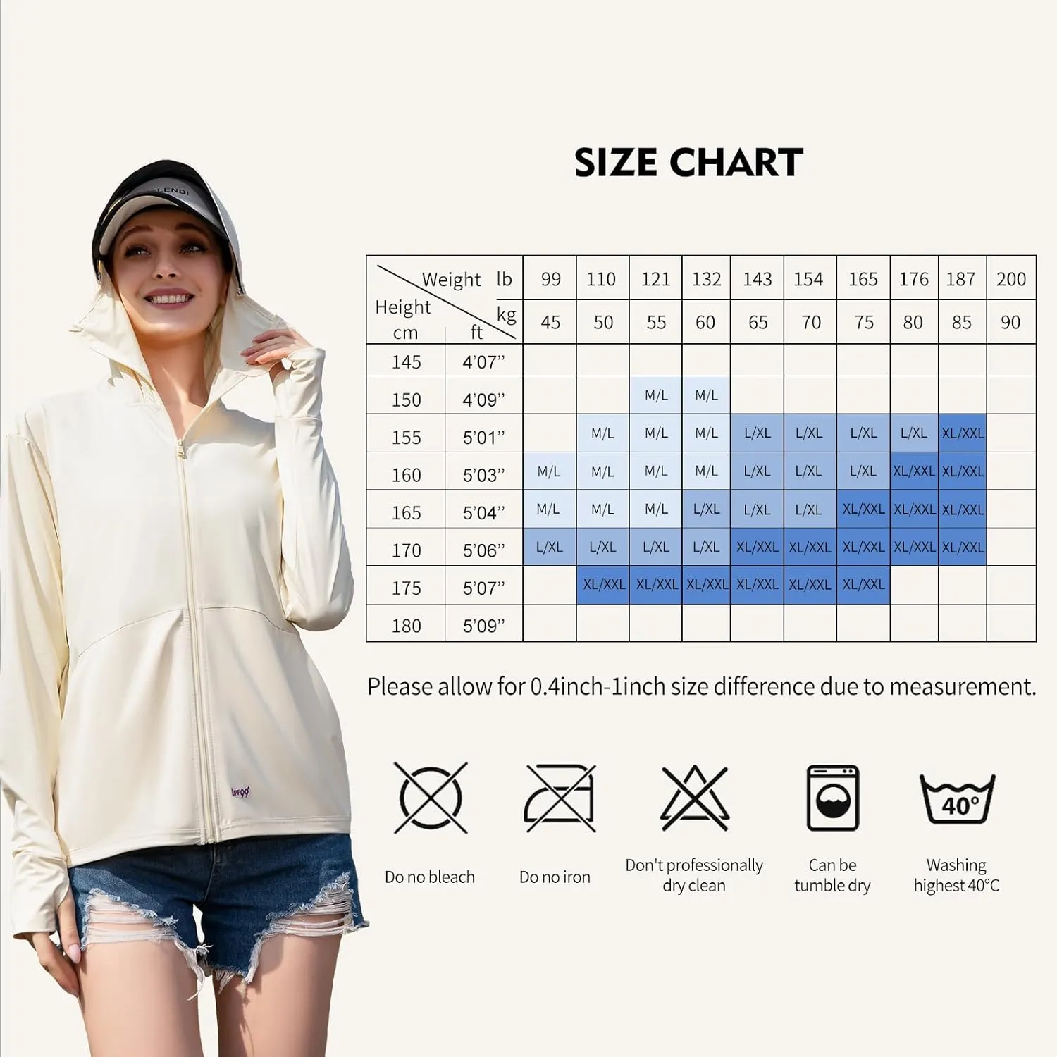 Sun Hoodie UV Protection - Comfy UPF 99  Sun Jacket w/Long Sleeve, Zipper, Pocket for Hiking, Running, Cycling