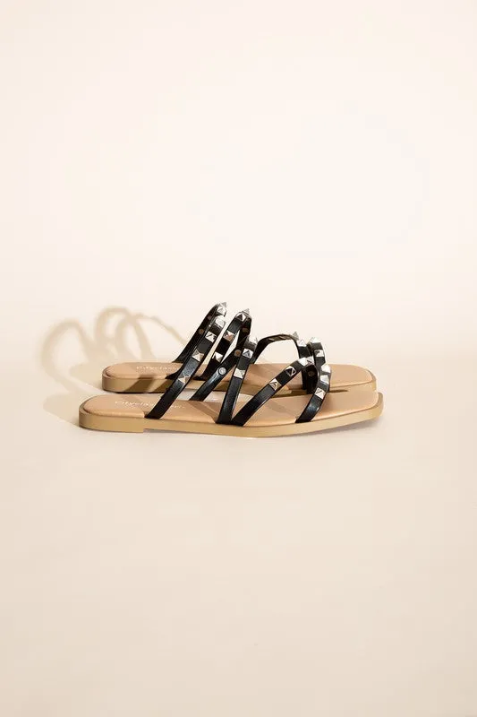 Temira Stud Flat Slides