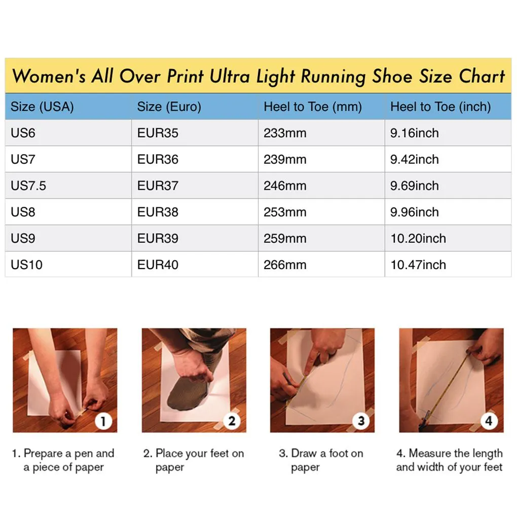 THE AIRSHOW  Ultra Light All Over Print Running Shoes for Women
