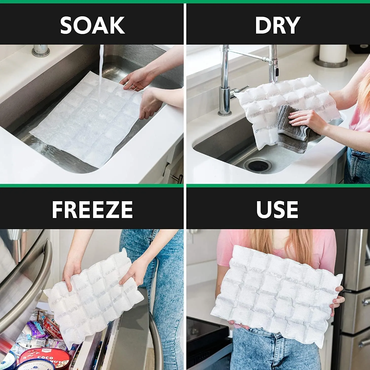 Thermafreeze Cryosheet 5-Pack Dry Ice Sheets for Coolers:Flat Packs for Shipping,Reusable for Coolers and Joint Pain, Ships Dry and Flat, Just Run Under Water, Hielo Seco, 9"x16.5" 5-Pack