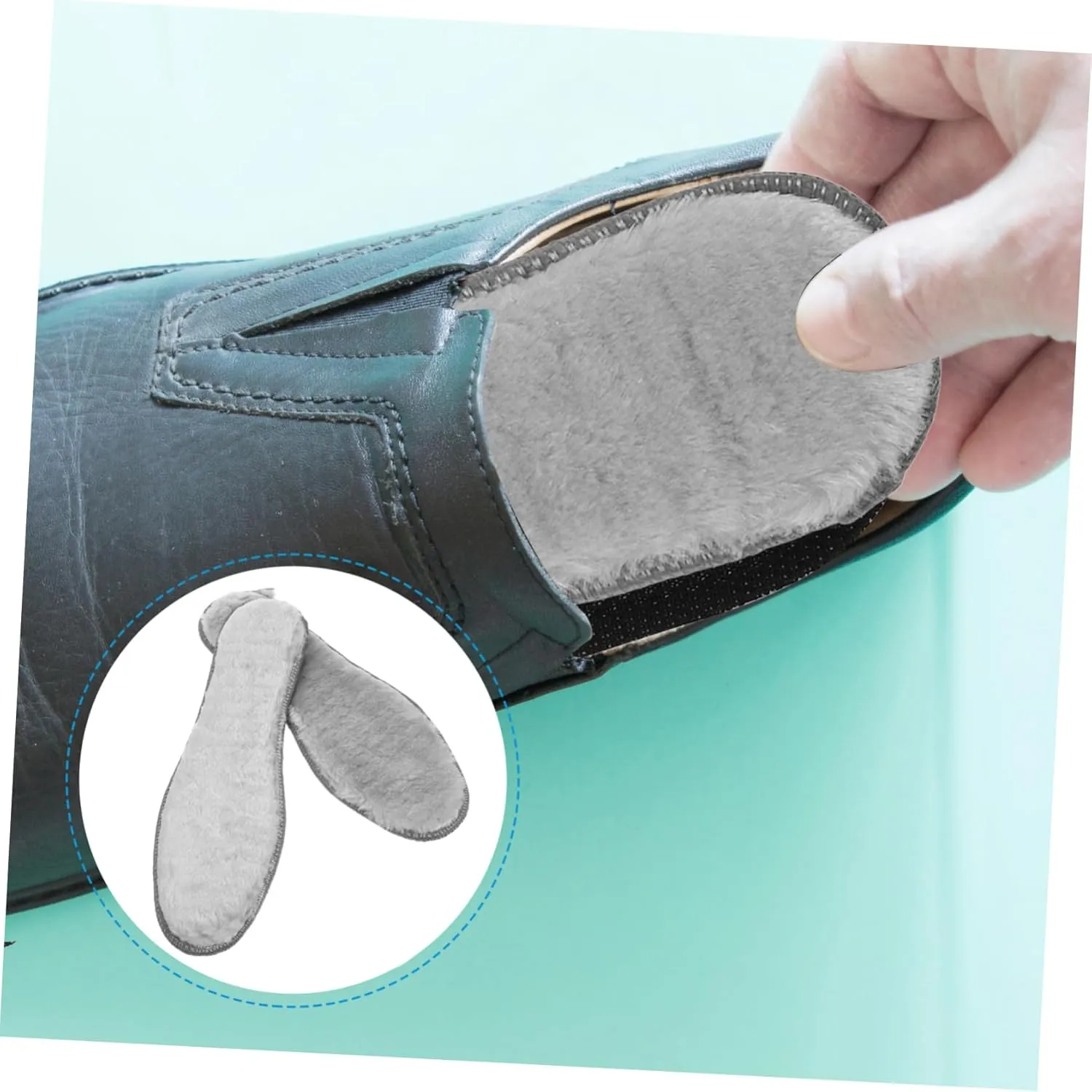 Thermal Insoles for Women Warm Cushioned 4 Pairs of Winter Slippers Inserts Non-Slip Sole Pads