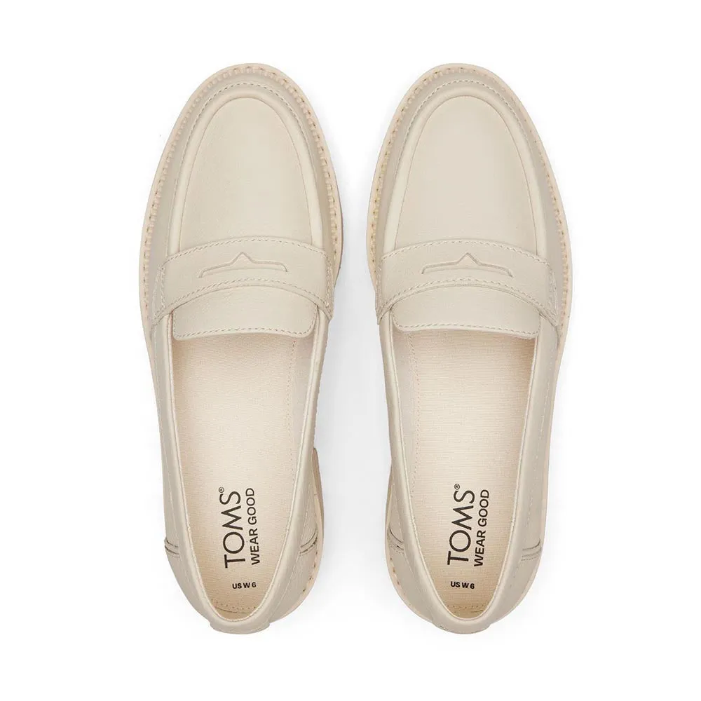 TOMS Women Cara Light Sand Leather Shoes