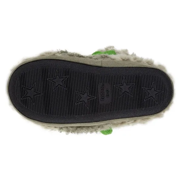 Totes Toasties TALL DINO Boys Boot Slippers Green