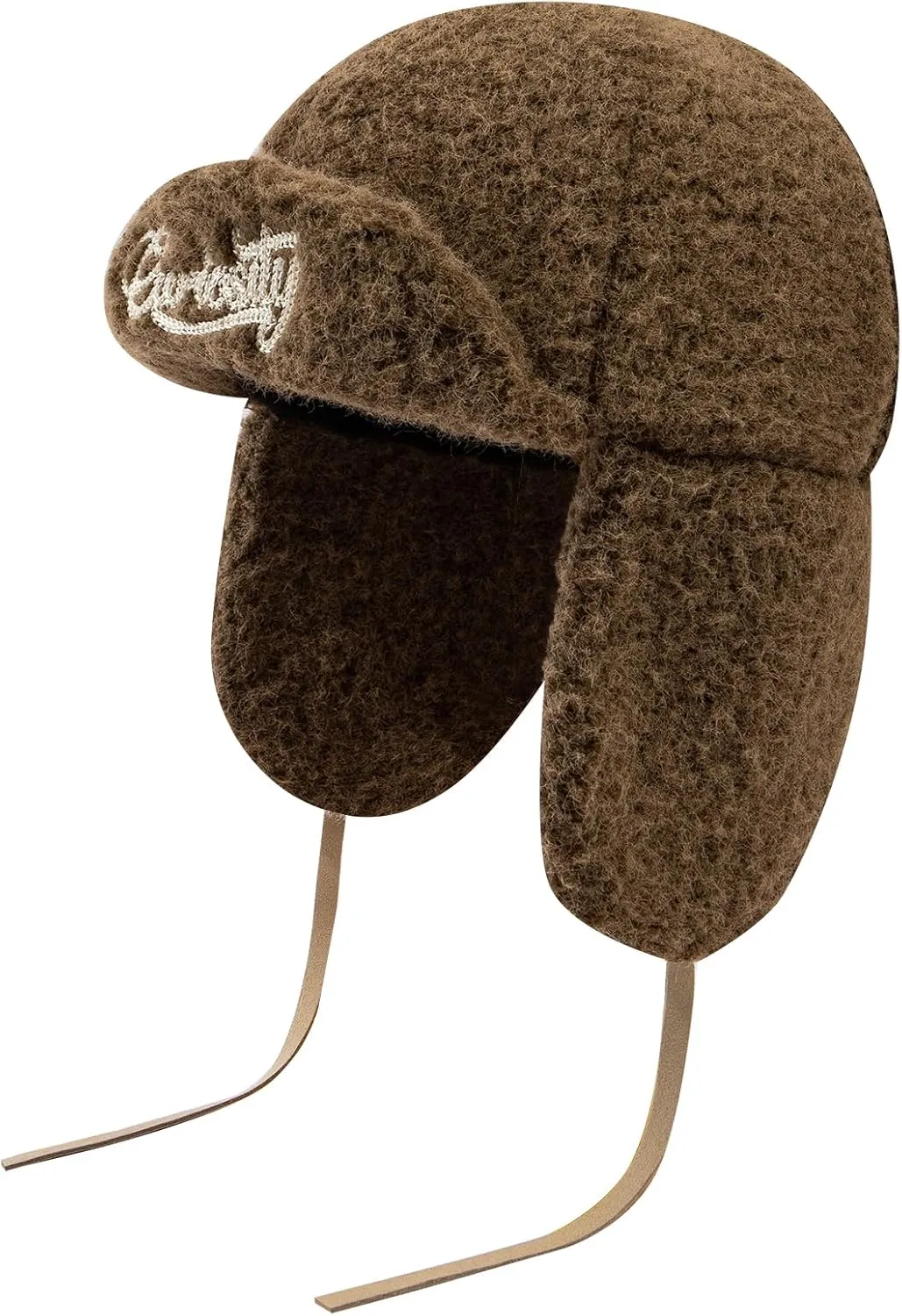 Trapper Winter Hat Women Flat Bill Russian Ushanka Hat Fleece Trooper Aviator Cap with Short Brim Earflap Caps