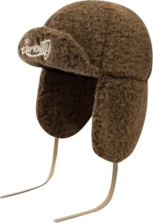 Trapper Winter Hat Women Flat Bill Russian Ushanka Hat Fleece Trooper Aviator Cap with Short Brim Earflap Caps