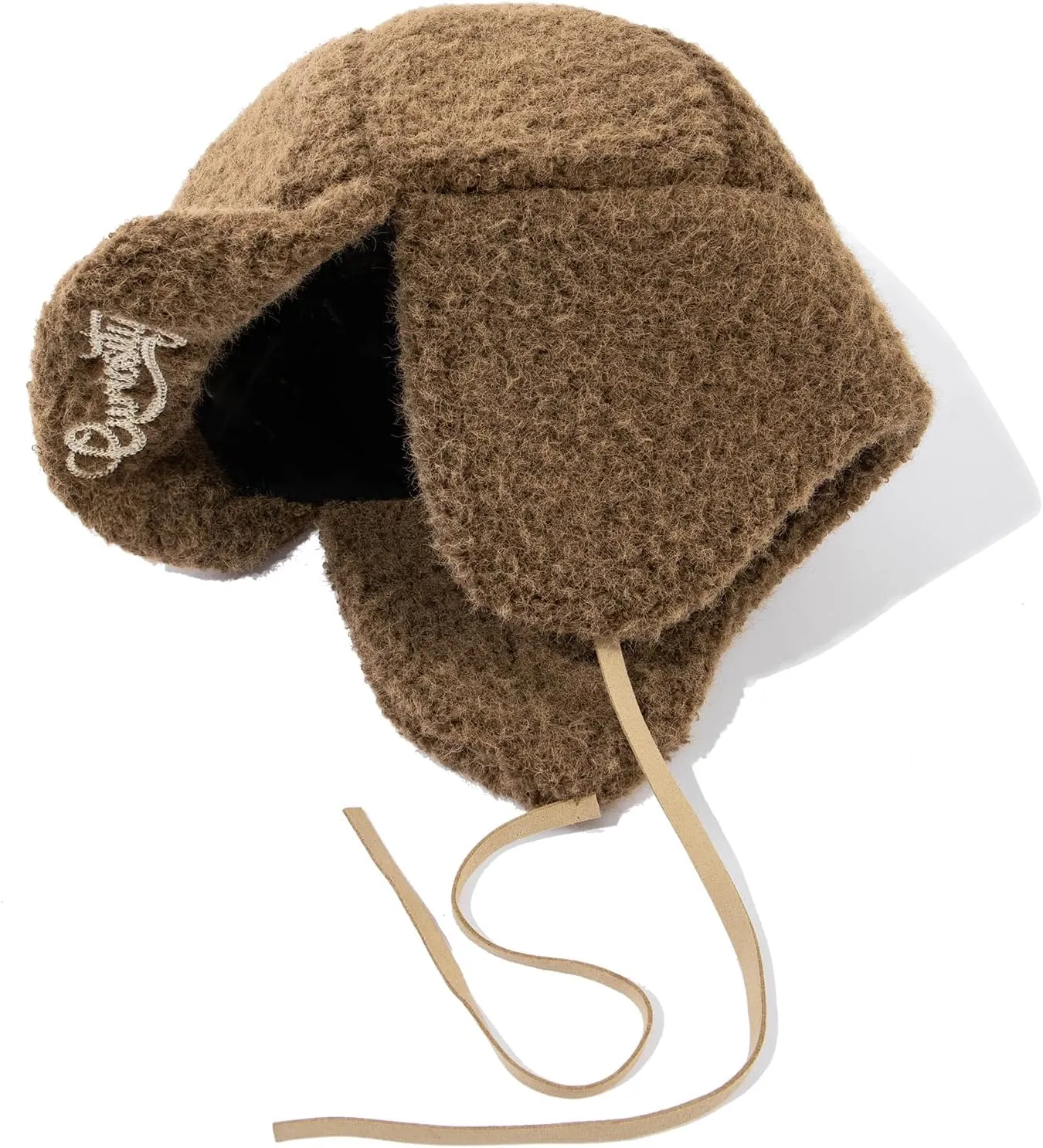 Trapper Winter Hat Women Flat Bill Russian Ushanka Hat Fleece Trooper Aviator Cap with Short Brim Earflap Caps