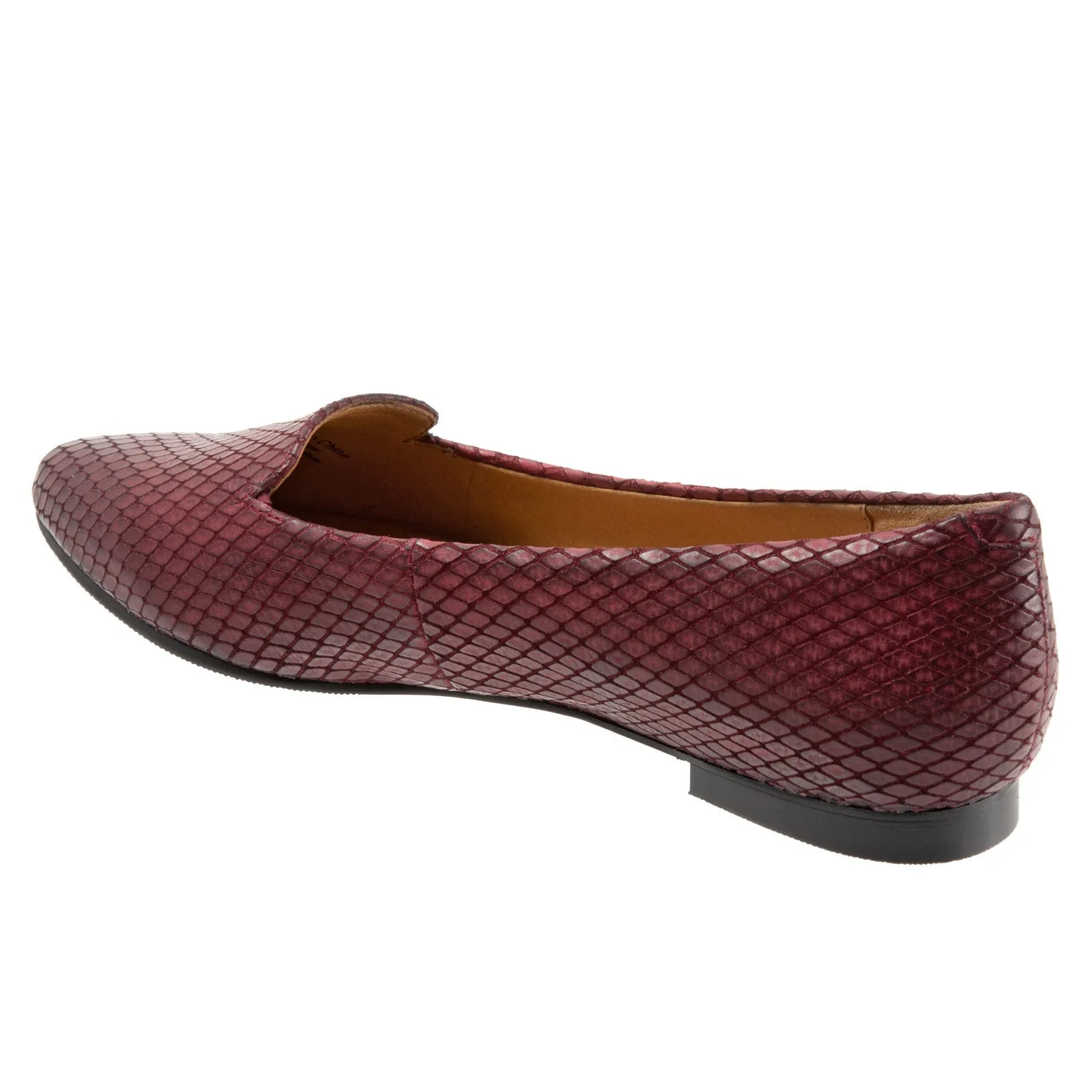 Trotters Harlowe T1707-627 Womens Burgundy Leather Loafer Flats Shoes