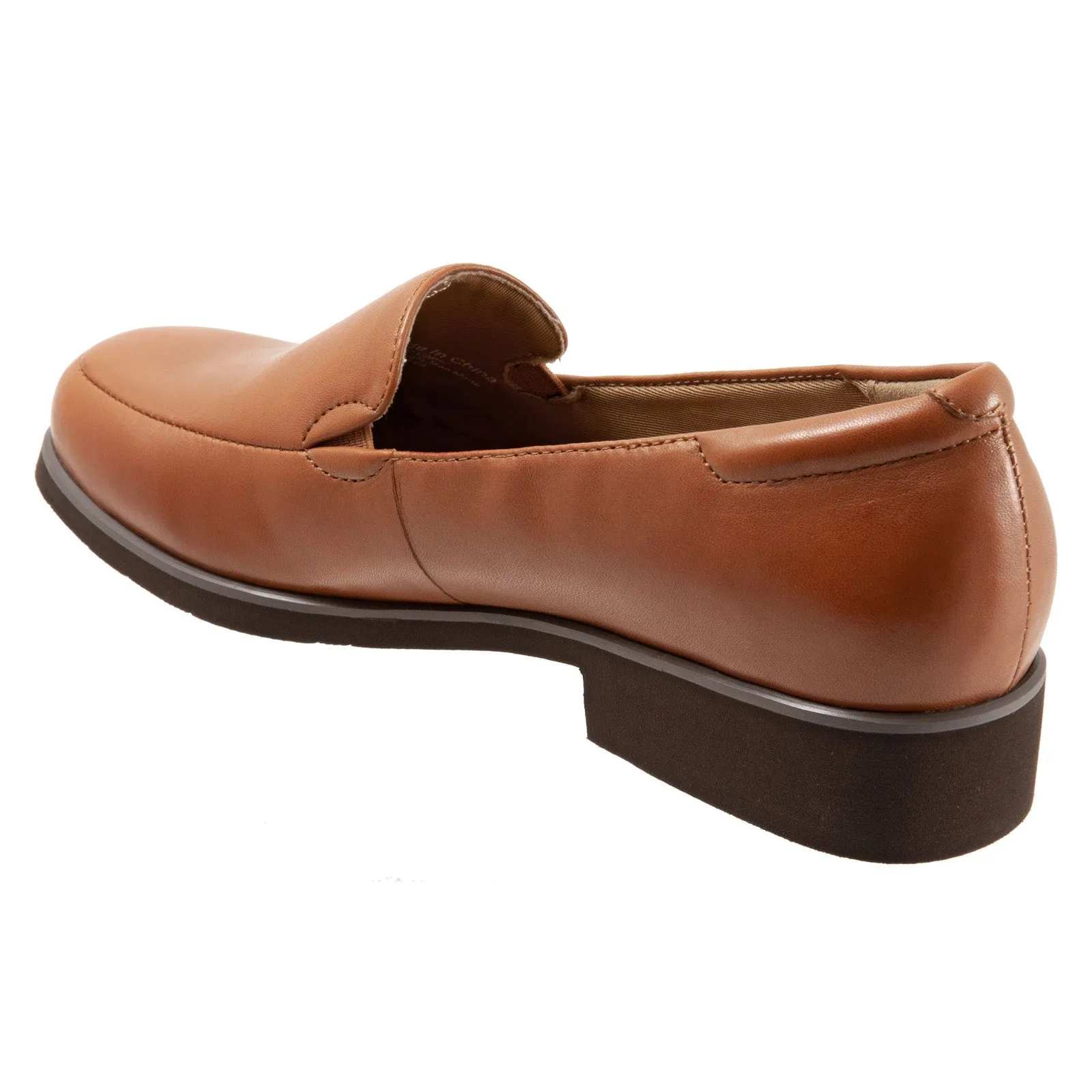 Trotters Jaiden T2058-215 Womens Brown Wide Leather Loafer Flats Shoes