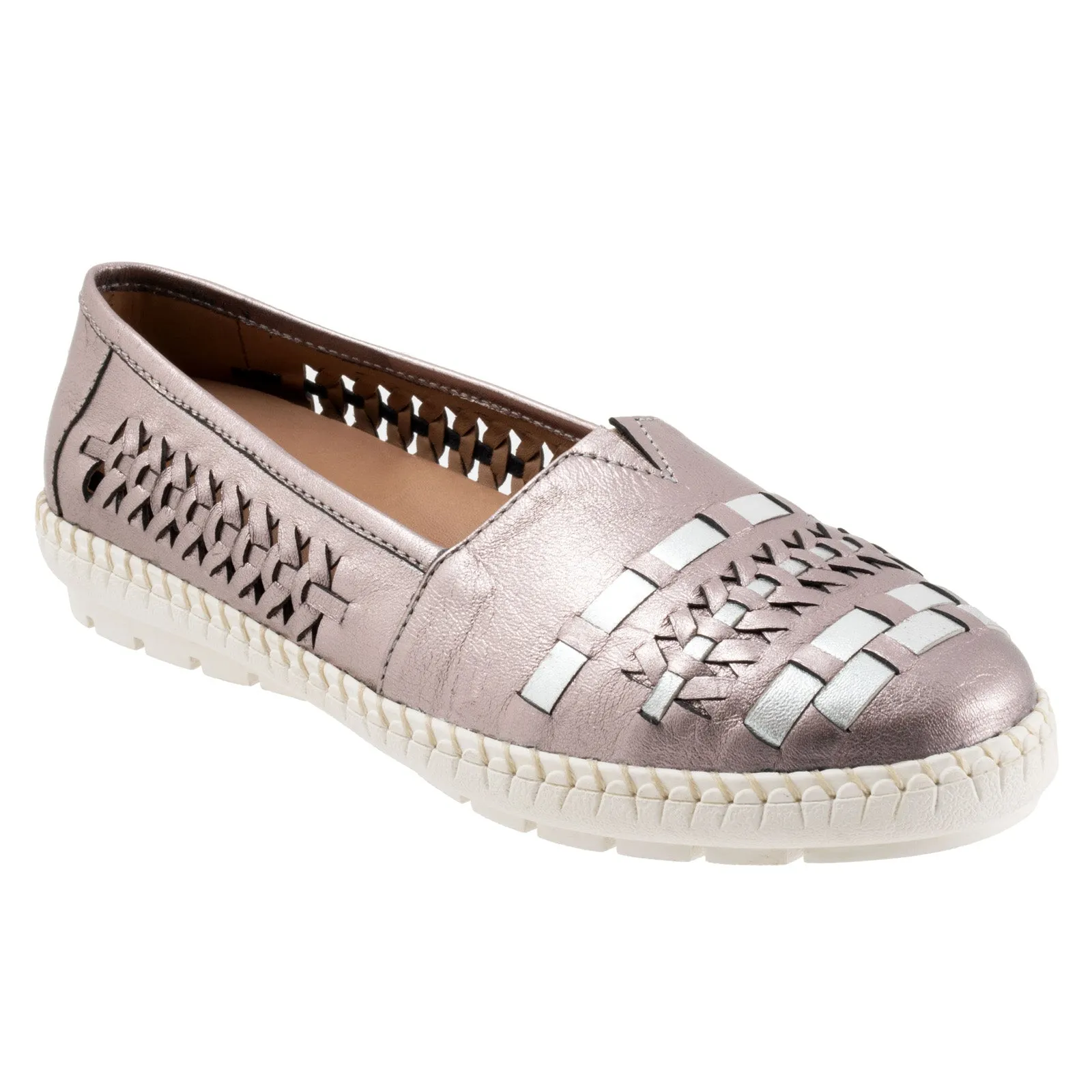 Trotters Rory T2209-914 Womens Gray Narrow Leather Loafer Flats Shoes
