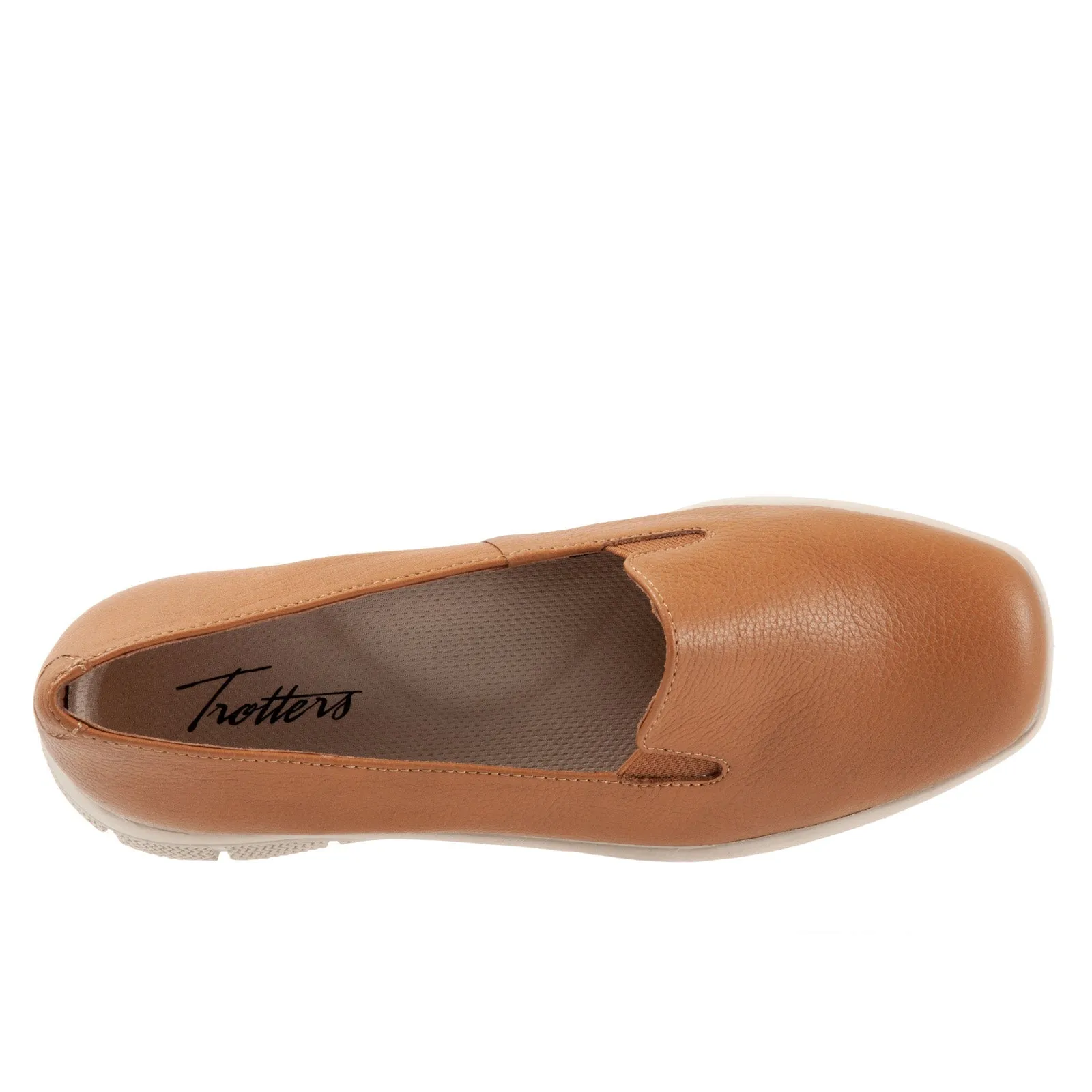Trotters Universal T2110-215 Womens Brown Wide Leather Loafer Flats Shoes