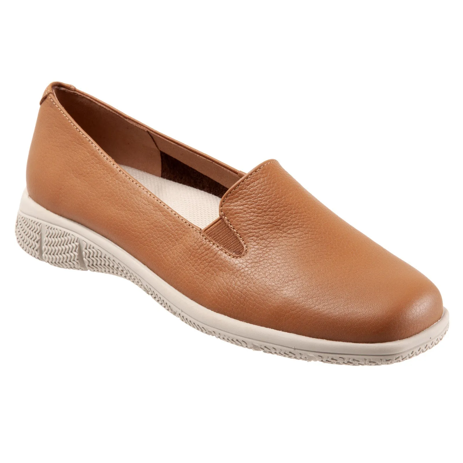 Trotters Universal T2110-215 Womens Brown Wide Leather Loafer Flats Shoes