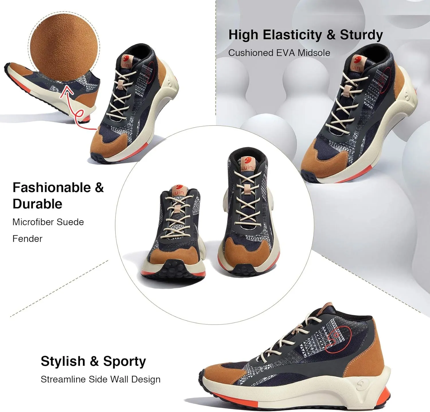 UIN Men's Art Travel Walking Shoes Slip On Casual Lightweight Wide Toe Fashion Sneaker Sevilla