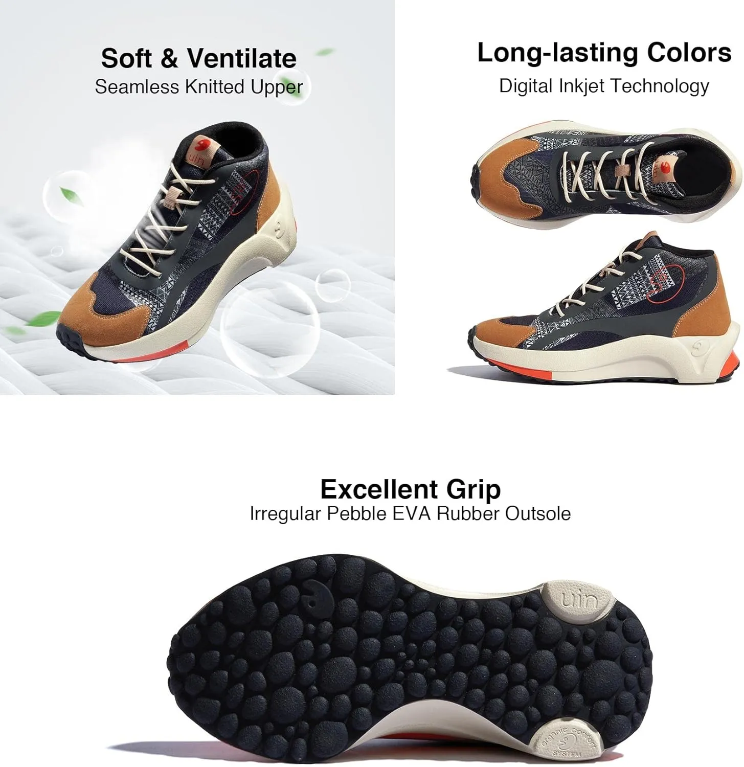 UIN Men's Art Travel Walking Shoes Slip On Casual Lightweight Wide Toe Fashion Sneaker Sevilla