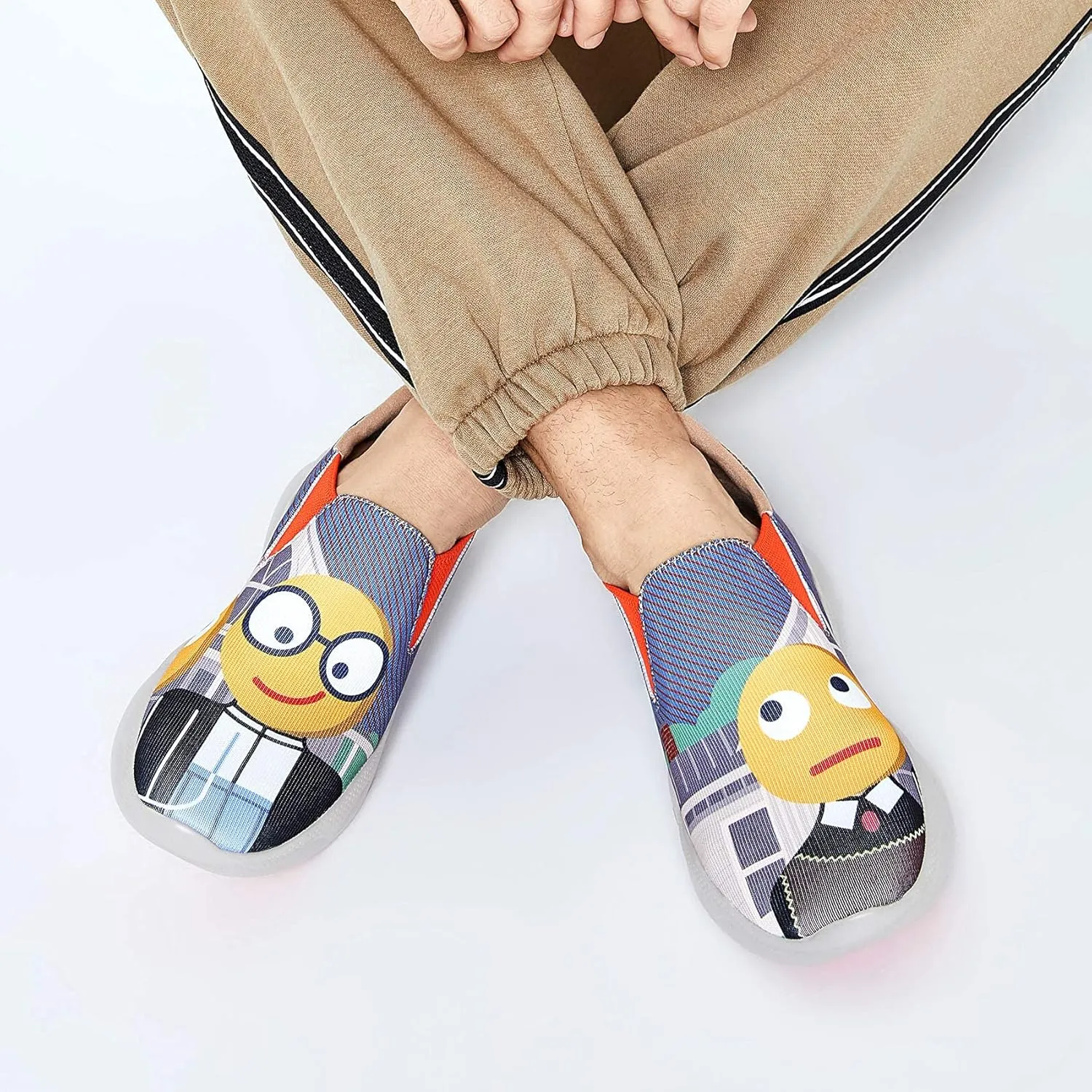 UIN Men's Fashion Sneakers Lightweight Walking Casual Slip Ons Comfortable Art Painted Athletic Travel Shoes Mijas Eye of Exploration