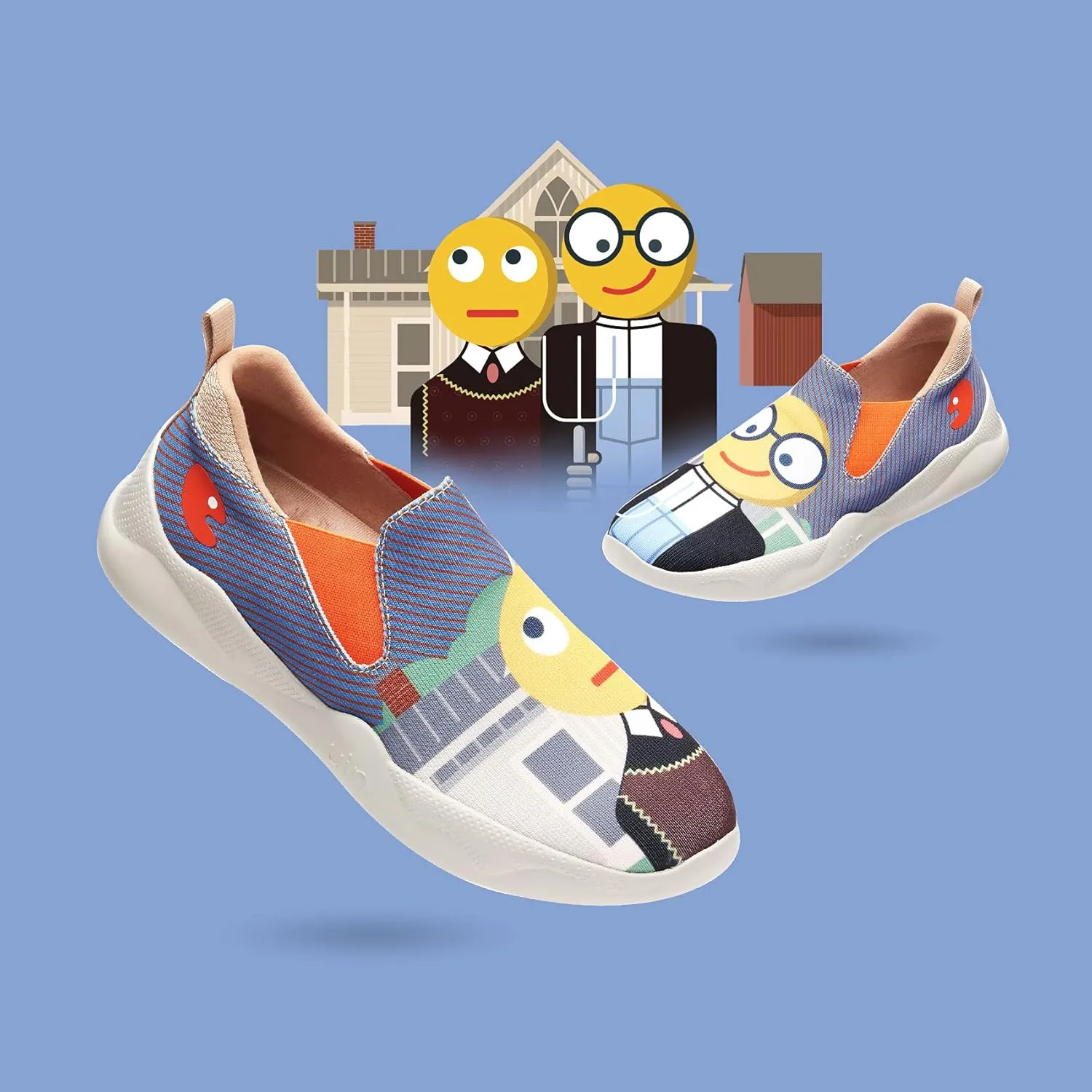 UIN Men's Fashion Sneakers Lightweight Walking Casual Slip Ons Comfortable Art Painted Athletic Travel Shoes Mijas Eye of Exploration