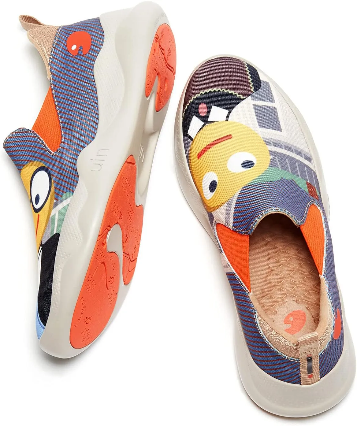 UIN Men's Fashion Sneakers Lightweight Walking Casual Slip Ons Comfortable Art Painted Athletic Travel Shoes Mijas Eye of Exploration