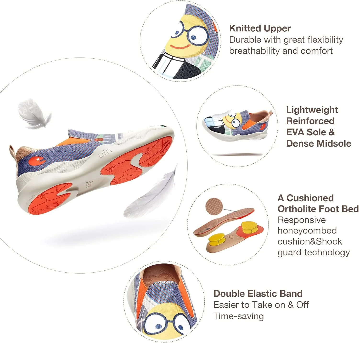 UIN Men's Fashion Sneakers Lightweight Walking Casual Slip Ons Comfortable Art Painted Athletic Travel Shoes Mijas Eye of Exploration