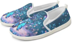 UNICEU Slip On Sneakers for Women Mesh Running Shoes with Anti Slip Rubber Sole,Lightweight Flat Loafers Casual Walking Shoes